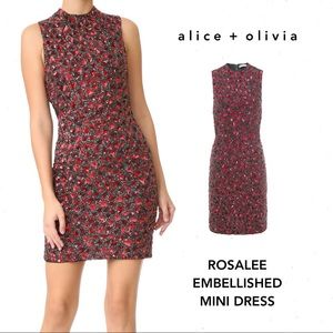 NWOT Alice + Olivia Rosalee Embellished Mini Dress
